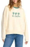 Billabong Triple Palms Crewneck Fleece Graphic Sweatshirt In Burgundy
