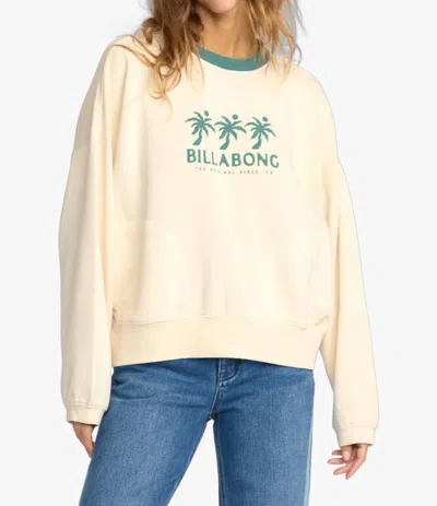 Billabong Triple Palms Sweatshirt In Whitecap In Yellow