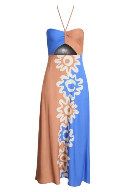 Billabong Trippin Dippin Cutout Sundress In Blue