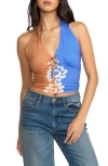 Billabong Trippin Dippin Halter Crop Top In Blue