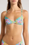Billabong Tropic Daze Demi Underwire Bikini Top In Blue Multi