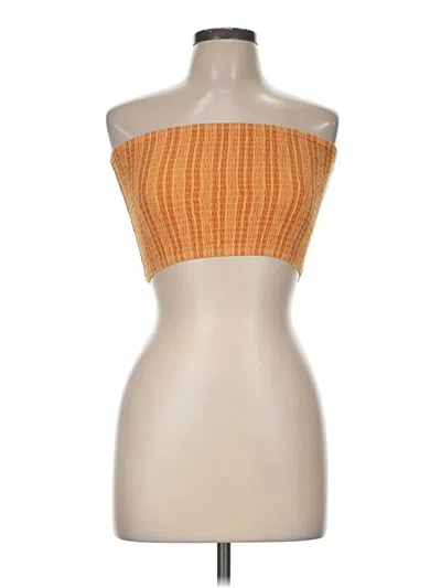 Pre-owned Billabong Tube Top Orange Strapless Neckline Tops