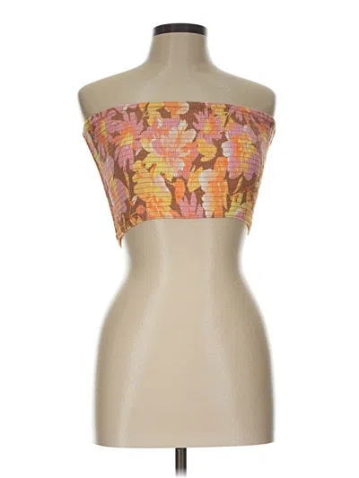 Pre-owned Billabong Tube Top Tan Strapless Neckline Tops
