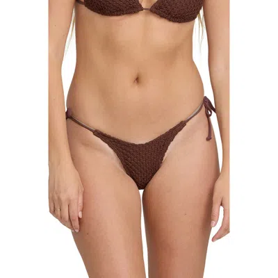 Billabong Twisted Tides Side Tie Bikini Bottoms In Brown