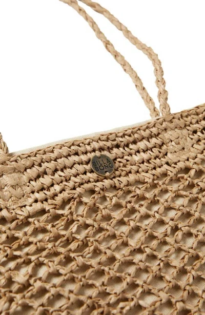 Billabong Two Cute Straw Tote In Tan