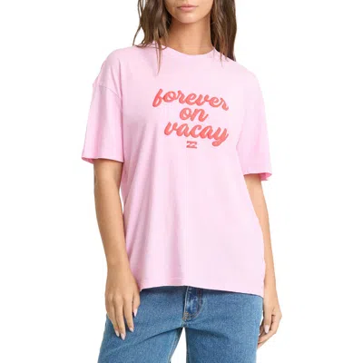 Billabong Vacay Forever Graphic Cotton Jersey T-shirt In Pink