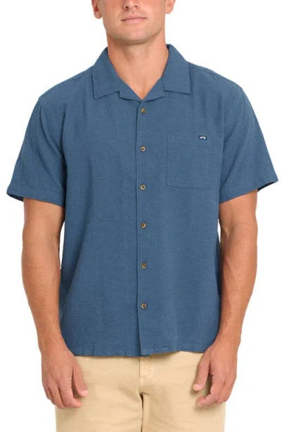 Billabong Victoria Vacay Linen Blend Camp Shirt In Blue