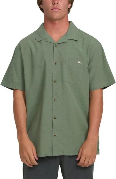 Billabong Victoria Vacay Linen Blend Camp Shirt In Green