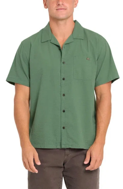 Billabong Victoria Vacay Linen Blend Camp Shirt In Green