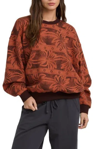 Billabong Vida Palms Print Sweatshirt In Brown