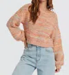 Billabong Vivid Sun Marled Cotton Crewneck Sweater In Multi