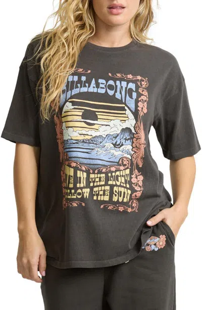 Billabong Walk With Us Cotton Graphic T-shirt In Gray