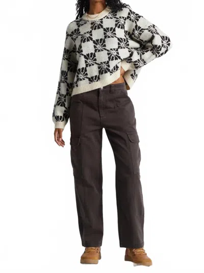 Billabong Wall To Wall Denim Cargo Pants In Black Sand In Multi