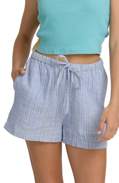 Billabong Wanderer Print Drawstring Shorts In Blue