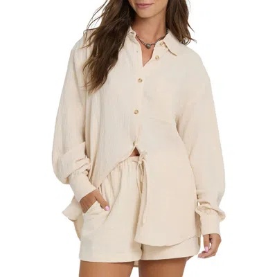 Billabong Wanderer Solid Cotton Shirt In White