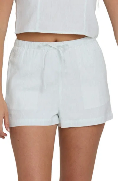 Billabong Wanderer Striped Seersucker Shorts In White