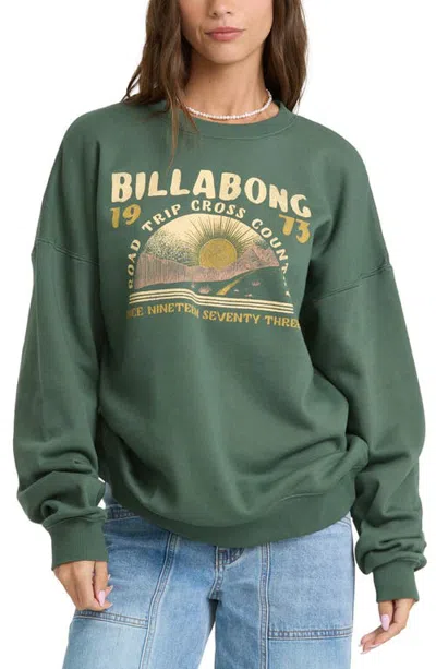 Billabong Warm Memories Graphic Sweatshirt In Green