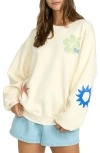 Billabong Water Signs Kendal Oversize Crewneck Fleece Sweatshirt In Multi