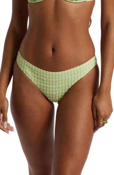 Billabong Wave Check Cocoa Bikini Bottoms In Green