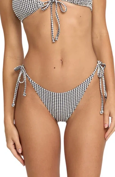 Billabong Wave Check Side Tie Tanga Bikini Bottoms In Multi