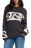 Billabong Wave Fade Crewneck Sweater In Brown
