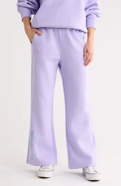 Billabong Wave Runner Fleece Flare Pants In Lavender