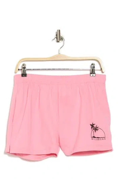 Billabong Wave Runner Fleece Shorts In Bright Pink