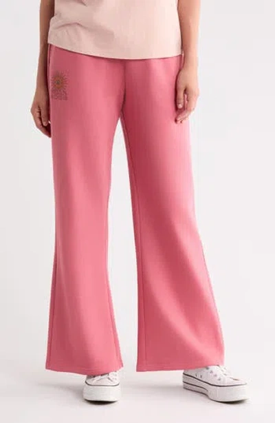 Billabong Wave Runner Wide Leg Sweatpants In Pink
