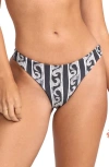 Billabong Wave Watcher Tanga Bikini Bottoms In Black