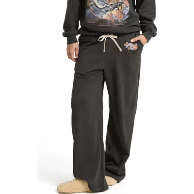 Billabong What A View Fleece Relaxed Leg Pants In Brown
