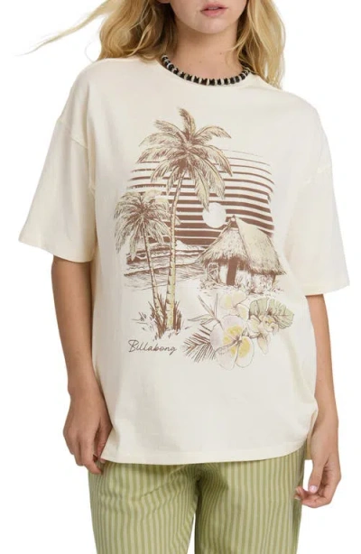 Billabong Will Find Me Here Oversize Cotton Graphic T-shirt In White