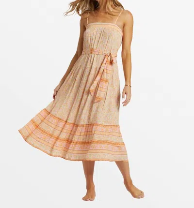 Billabong Wish For You Sleeveless Midi Sundress In Pink Dream
