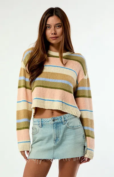 Billabong Women's Bright Sol Cropped Sweater In Peach In Multi