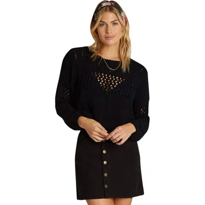 Billabong Women's Chenille Pullover Sweater In Black