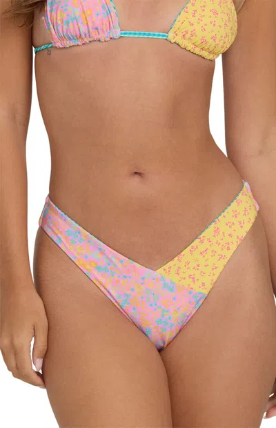 Billabong Women's Floral Reversible V Hike High Cut Bikini Bottom In Multi
