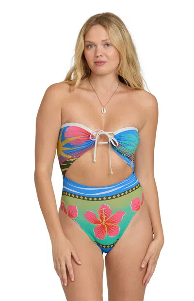 Billabong Women's Printed Andrew One Piece Swimsuit In Allover Print In Blue