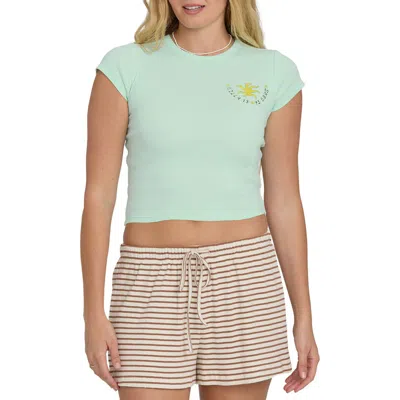 Billabong World Wanderer Crop Graphic T-shirt In Green