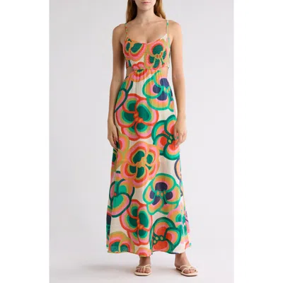 Billabong X Mami Wata True Desire Cutout Cotton Maxi Dress In Multi
