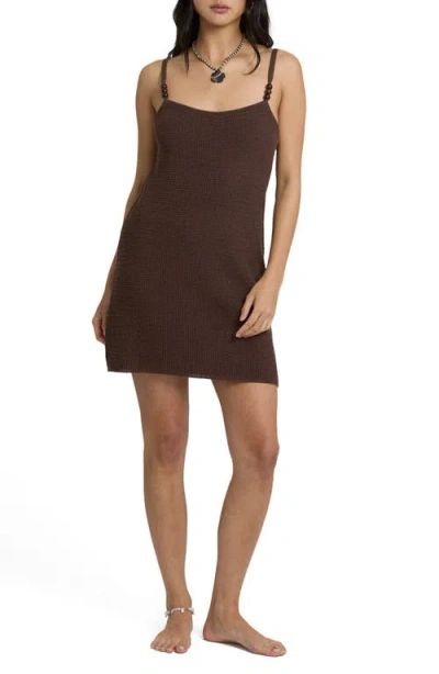 Billabong You Stunner Knit Minidress In Burgundy