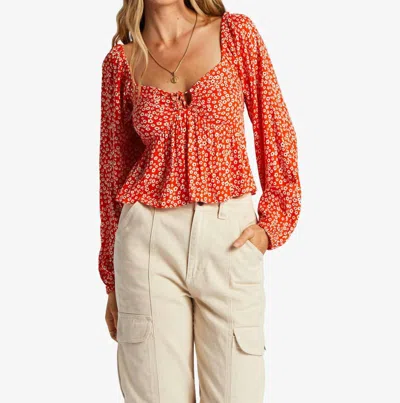 Billabong Your Fav Top In Fire Side In Red