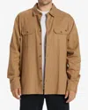 Billabong Zeledon Solid Flannel Long Sleeve Shirt In Gravel In Grey