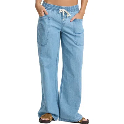 Billabong Zonte Saltwashed Wide Leg Pants In Blue