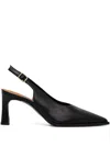 Billi Bi 70mm Slingback Pointed-toe Pumps In Black
