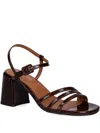 Billi Bi 75mm Patent-leather Ankle-strap Sandals In Brown