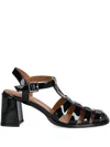 Billi Bi A8343 Block-heel Caged Sandals In Black