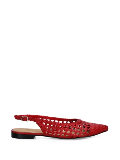 Billi Bi A9571 Woven Slingback Pumps In Red
