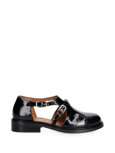 Billi Bi A9706 Buckle-fastening Cut-out Derby Shoes In Black