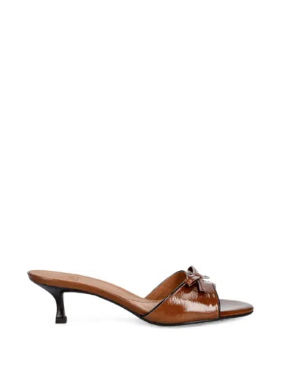 Billi Bi Bow-detail Heeled Sandals In Brown