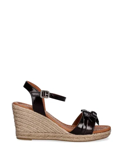 Billi Bi Bow-detail Wedge Sandals In Brown