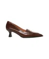 Billi Bi Brown Suede Pumps With Pointed Toe In Burgundy